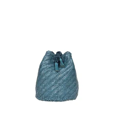 Dragon Diffusion Pompom Double Jump Bucket Bag In Blue