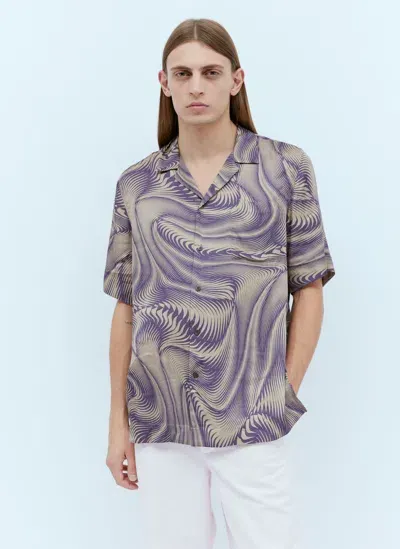 Dries Van Noten Graphic Print Shirt In Lilac