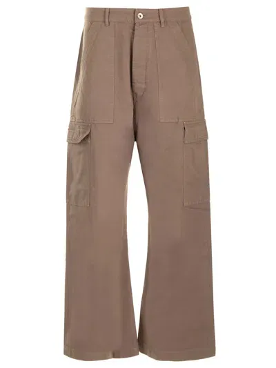 Drkshdw Cotton Twill Cargo Trousers In Dust