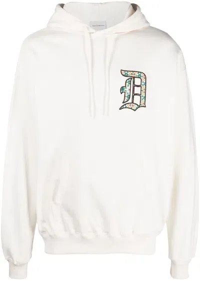 Drôle De Monsieur Logo-embroidery Cotton Hoodie In Neutrals