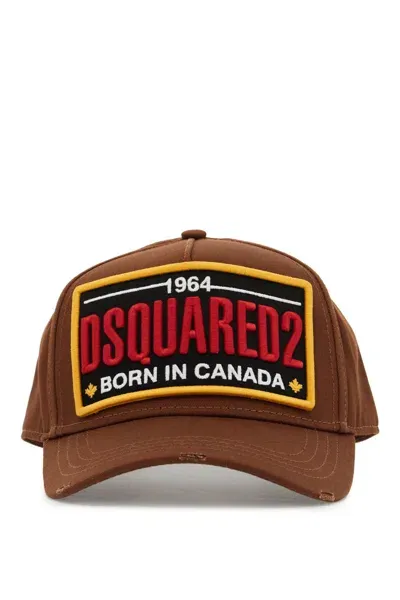 Dsquared2 Baseball Cap With Logo Patch In Brown