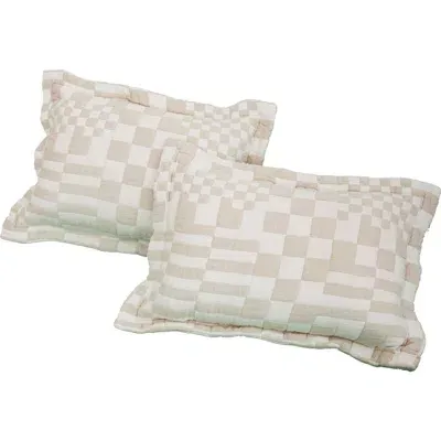 Dusen Dusen Set Of 2 Check Pillow Shams In Burgundy