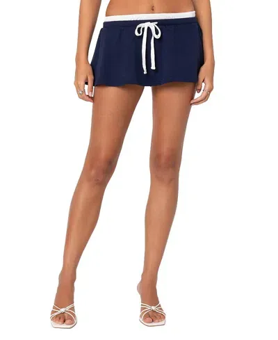 Edikted Kali Boxer Detail Mini Skort In Navy