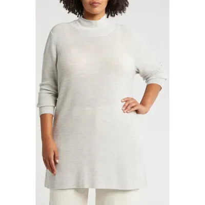 Eileen Fisher Wool Mock Neck Tunic In Sea Salt