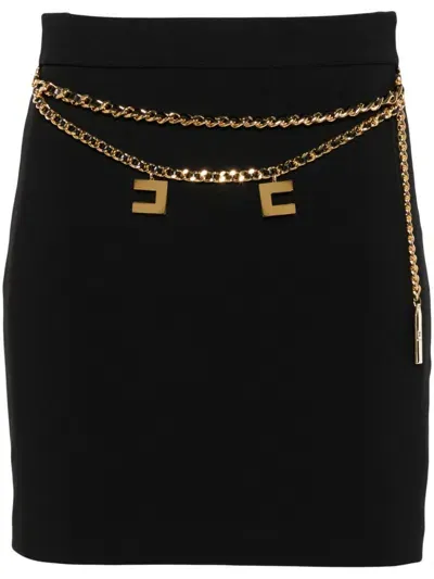 Elisabetta Franchi Chain-link Mini Skirt In Black