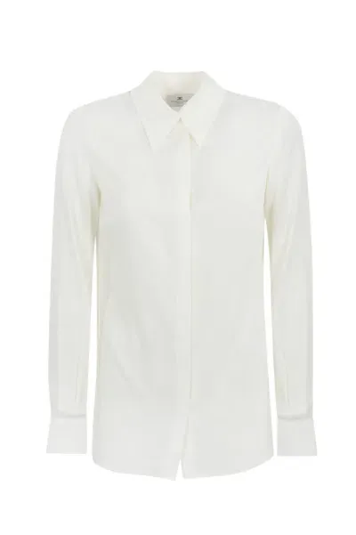 Elisabetta Franchi Georgette Shirt With Lettering In White