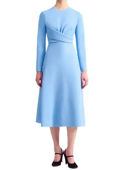 Emilia Wickstead Elta Double Crepe Dress In Celeste In Blue