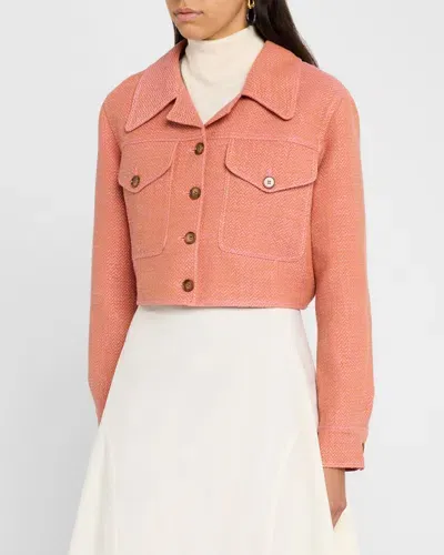 Emilia Wickstead Nics Jacket In Rose  Tan