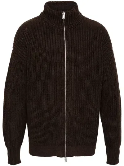 Emporio Armani Wool Cardigan Sweater, Cardigans Brown