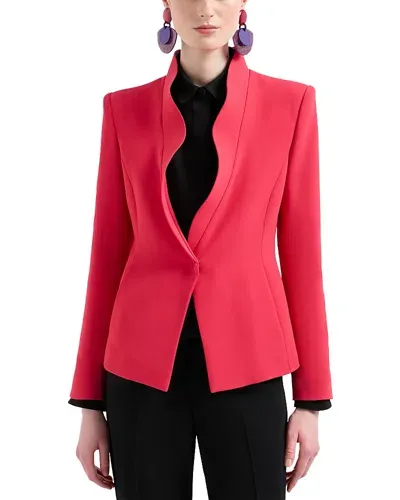 Emporio Armani Ruffled Blazer In Rot