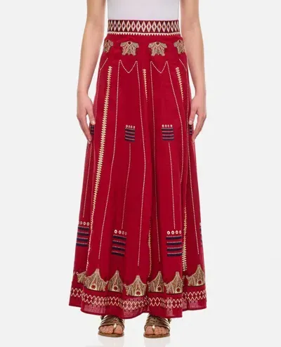 Emporio Sirenuse Camille Samarcanda Majolic Skirt In Red