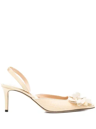 Ermanno Scervino 80mm Crocodile-embossed Slingback Pumps In White