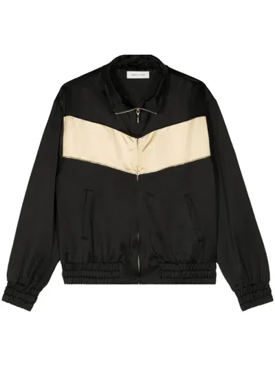 Ernest W Baker Colour-block Satin Track Jacket In Black