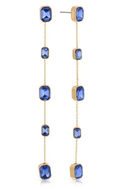 Ettika Baguette Crystal Linear Drop Earrings In Gold