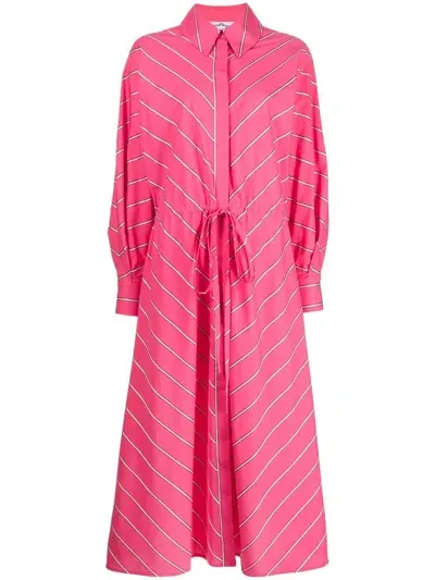 Evi Grintela Inge Pink Striped Cotton Shirt Dress In 粉色