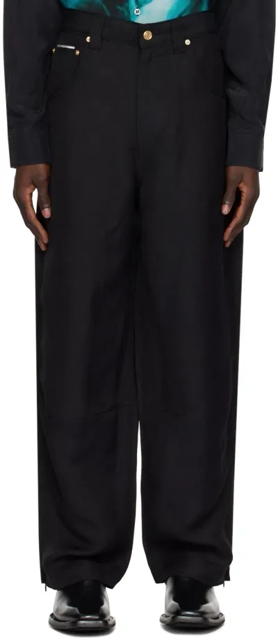 Eytys Black Titan Jeans In Black Linen