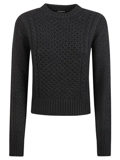 Fabiana Filippi Rib Trim Patterned Sweater In Black