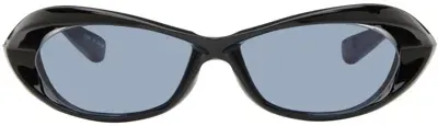 Factory900 Ssense Exclusive Black Fa-241 Sunglasses In 001 Black + Blue