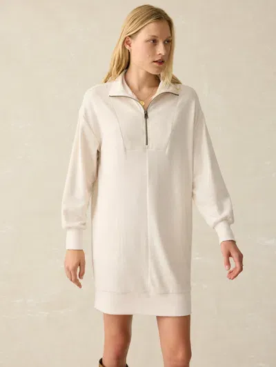 Faherty Legend Quarter Zip Dress Off White