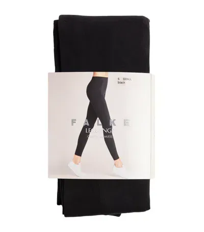 Falke Cotton Seamless Leggings In Black