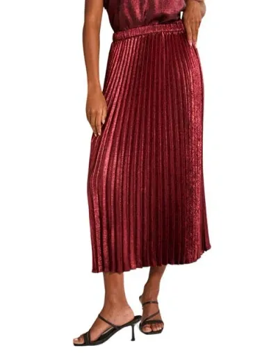 Fatface Gaia Metallic Skirt In Dark Red