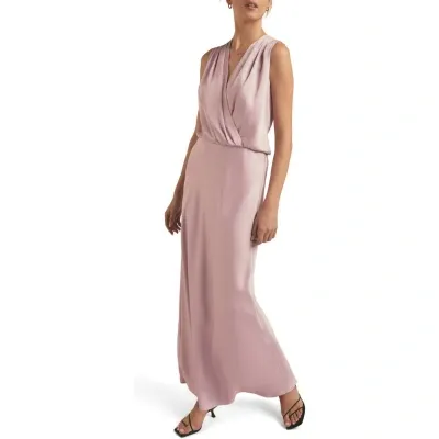 Favorite Daughter Nita Sleeveless Satin Maxi Dress In Pastel Lavender