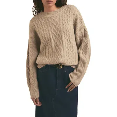 Favorite Daughter Oversize Cable Knit Sweater In Basmati