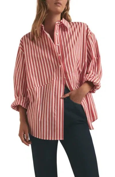 Favorite Daughter The Doors Always Open Stripe Shirt In Pomodoro Stripe