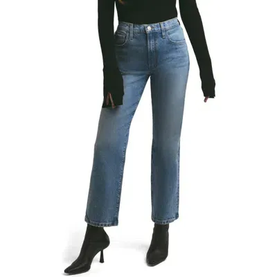 Favorite Daughter The Morgan Shortie High Waist Crop Straight Leg Jeans In Crosby