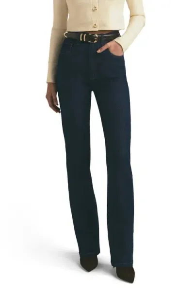 Favorite Daughter The Valentina Super High Waist Mini Bootcut Jeans In Pepper