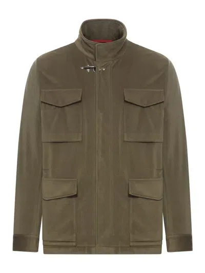 Fay Padded Field Jacket In Green