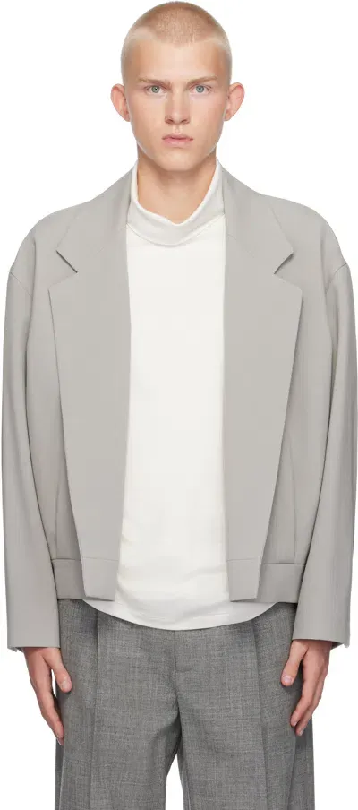 Fear Of God Gray Wool Notch Lapel Blazer In Paris Sky