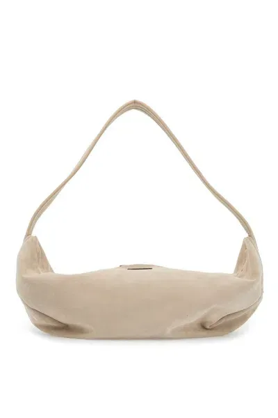 Fear Of God Suede Leather Shell Bag With In Neutrals