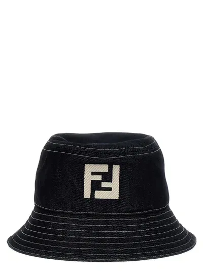 Fendi Denim Bucket Hat In Blue