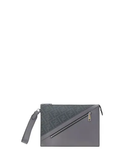 Fendi Clutch Bag In Acciaio+palladio