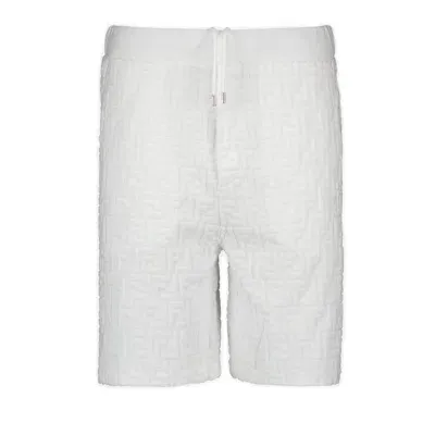 Fendi Ff Jacquard Bermuda Shorts In White