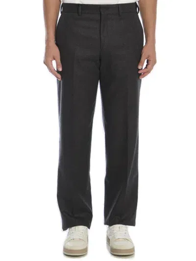 Fendi Straight-leg Tailored Cut Trousers In Grey