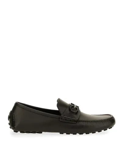 Ferragamo Leather Loafer In Black