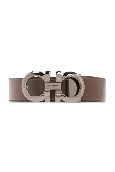 Ferragamo Salvatore  Gancini Buckle Reversible Belt In Multi