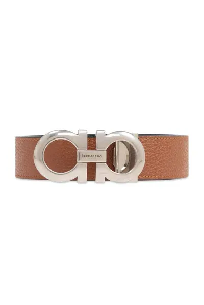 Ferragamo Salvatore  Gancini Reversible Buckle Belt In Multi