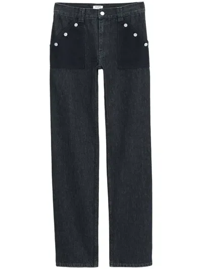 Filippa K Contrasting-pocket Straight-leg Jeans In Black