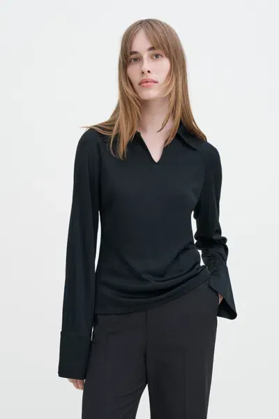 Filippa K Glossy Jersey Shirt In Black