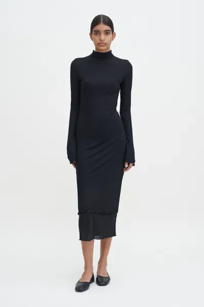 Filippa K Layered Frill Dress In Black