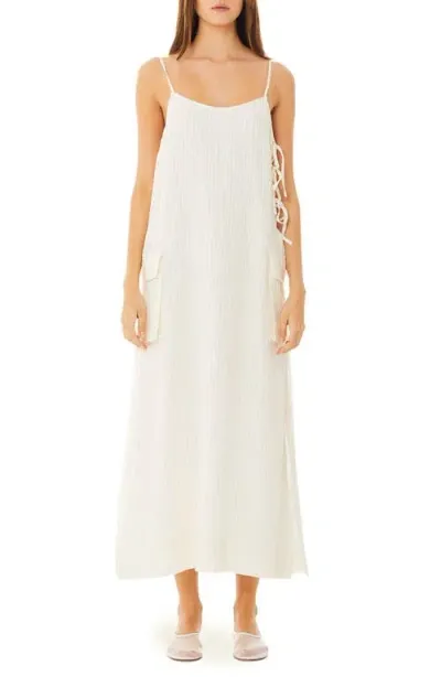 Find Me Now Amar Pleated Midi Sundress In Bone