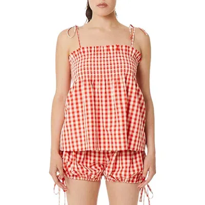 Find Me Now Odaline Smocked Camisole In Picnic Gingham