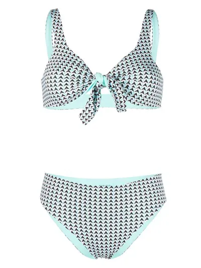 Fisico Geometric-print Bikini Set In Blue