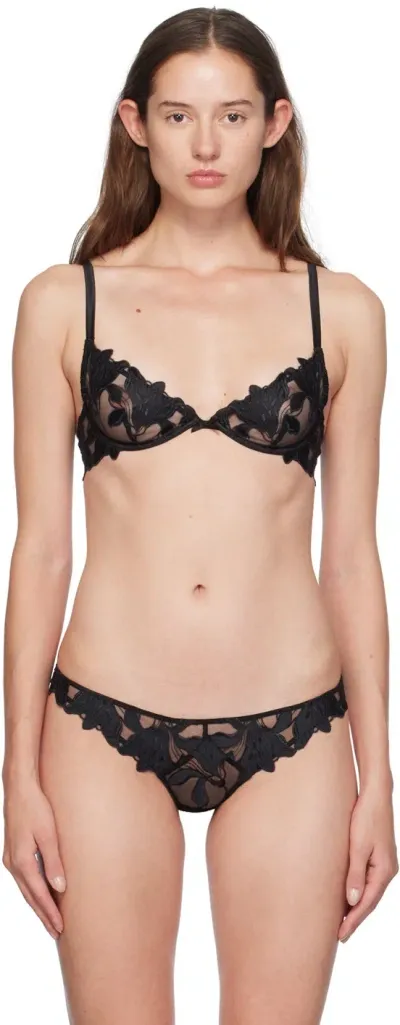 Fleur Du Mal Black Lily Bra