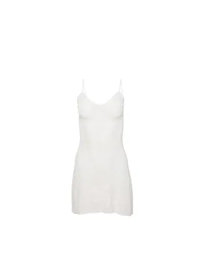 Fleur Du Mal Pointelle-knit Mini Dress In Ivory