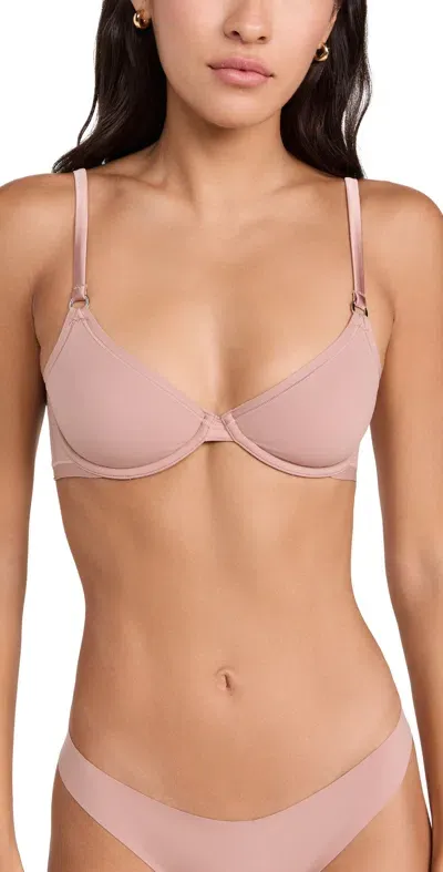 Fleur Du Mal Le Stretch Multifit Micro Unlined Balconette Bra Tan