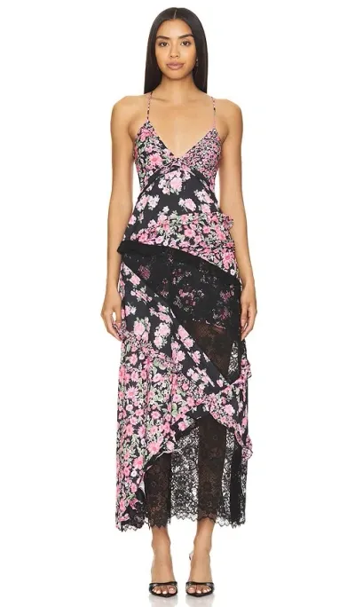 For Love & Lemons Rosalyn Maxi Dress In Black